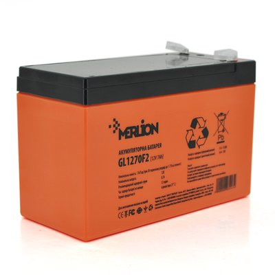Акумуляторна батарея MERLION GL1270F2 12 V 7Ah (150 x 65 x 95 (100) Orange Q10 03247ю фото