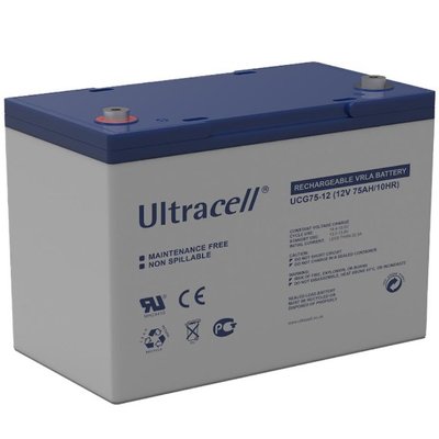 Акумуляторна батарея Ultracell UCG75-12 GEL 12V 75 Ah (259 x 168 x 214) White Q1/67 28428 фото