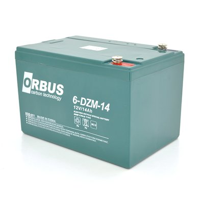 Тягова акумуляторна батарея AGM ORBUS 6-DZM-14, 12V 14Ah M5 (151х98х101 мм) Green Q4 31657 фото