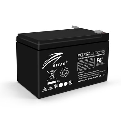 Акумуляторна батарея AGM RITAR RT12120B, Black Case, 12V 12.0Ah (151х98х 95 (101) ) Q4 2983 фото