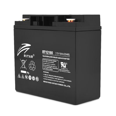 Акумуляторна батарея AGM RITAR RT12180B, Black Case, 12V 18.0Ah (181х77х167) Q4 9842 фото