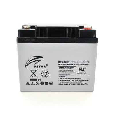 Аккумуляторная батарея AGM RITAR HR12150W, Gray Case, 12V 40.0Ah ( 198 х 166 х 169 (169 ) 12.40kg Q1 16253 фото
