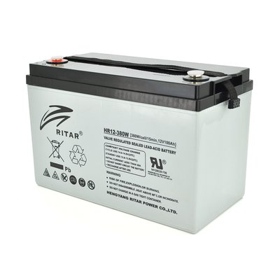 Акумуляторна батарея AGM RITAR HR12380W, Gray Case, 12V 100.0Ah ( 328 х 172 х 215 (220)) 30.50kg Q1 13811 фото