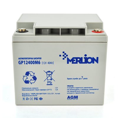 Акумуляторна батарея MERLION AGM GP12400M6 12 V 40 Ah ( 196 x 165 x 175 ) Q1 6016 фото
