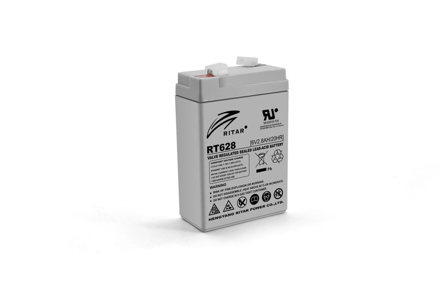 Акумуляторна батарея AGM RITAR RT628, Gray Case, 6V 2.8Ah ( 66х34х 97 (103 ) ) Q25 02966ю фото