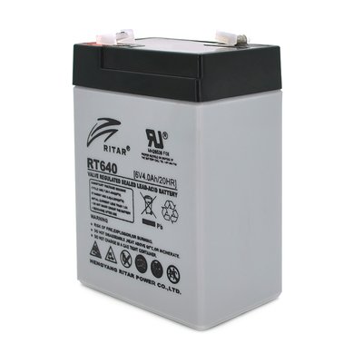 Акумуляторна батарея AGM RITAR RT640, Black Case, 6V 4Ah ( 70х47х99 (107) ) Q20 08208ю фото