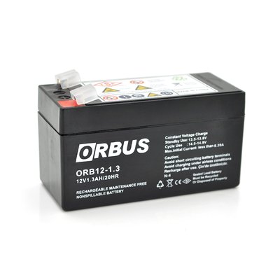 Акумуляторна батарея ORBUS ORB1213 AGM 12V 1,3Ah (98 х 44 х 53 (59)) 0.525 kg Q20/450 29656ю фото