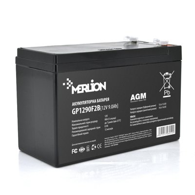 Акумуляторна батарея MERLION AGM GP1290F2B 12 V 9 Ah ( 150 x 65 x 95 (100) ) Black Q5 6010 фото