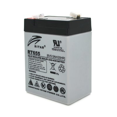 Аккумуляторная батарея AGM RITAR RT655, Gray Case, 6V 5.5Ah ( 70х47х99 (105) ) Q20 08210ю фото