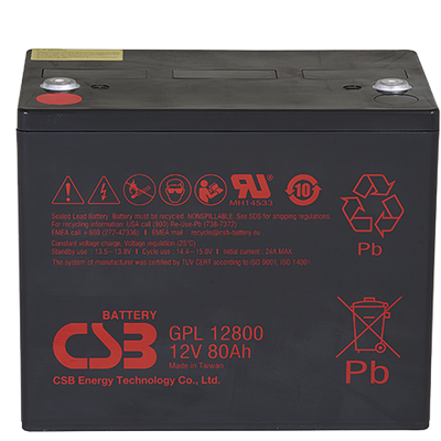 Акумуляторна батарея CSB GPL12800, 12V 80Ah (261х168х210 (220) 28233 фото