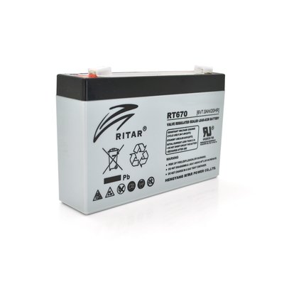 Аккумуляторная батарея AGM RITAR RT670, Black Case, 6V 7.0Ah (151х34х94 (100)) Q20 18214ю фото