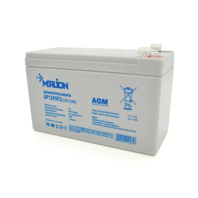 Акумуляторна батарея MERLION AGM GP1295F2 12 V 9,5 Ah ( 150 x 65 x 95 (100) White Q10 22465 фото