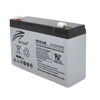 Акумуляторна батарея AGM RITAR RT6100, Gray Case, 6V 10Ah ( 150 х 50 х 93 (99) ) Q10 08214ю фото