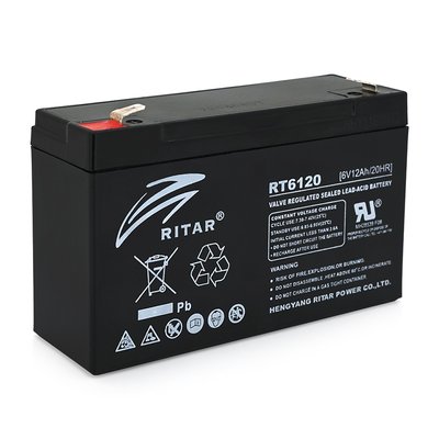Акумуляторна батарея AGM RITAR RT6120A, Black Case, 6V 12Ah ( 150 х 50 х 93 (99) ) Q10 2969 фото