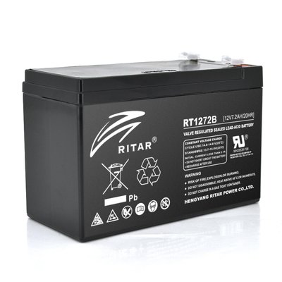 Аккумуляторная батарея AGM RITAR RT1272B, Black Case, 12V 7.2Ah ( 151 х 65 х 94 (100) ) Q10 08220ю фото