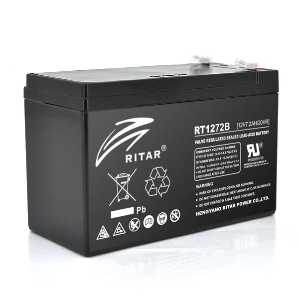 Акумуляторна батарея AGM RITAR RT1272B, Black Case, 12V 7.2Ah ( 151 х 65 х 94 (100) ) Q10 8220 фото