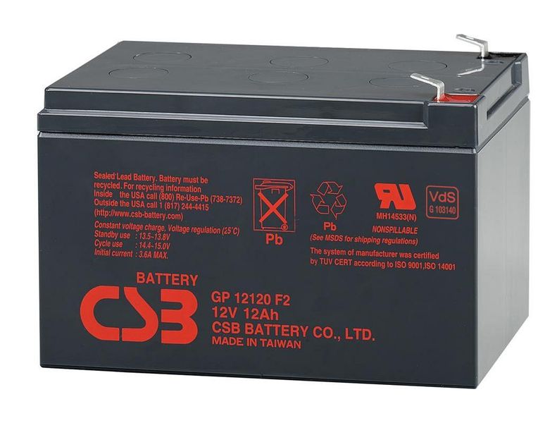 Акумуляторна батарея CSB GP12120F2, 12V 12Ah (151х98х100мм), Box/Q6 4406 фото