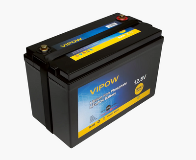 Акумуляторна батарея Vipow LiFePO4 12,8V 100Ah з вбудованою ВМS платою 80A 17555 фото