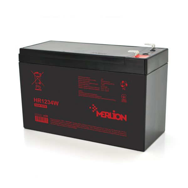 Аккумуляторная батарея MERLION HR1234W, 12V 9,5Ah ( 151 х 65 х 94 (100) ) Black 24596 фото